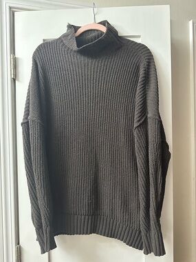 Aerie Dark Brown Ribbed Sweater
